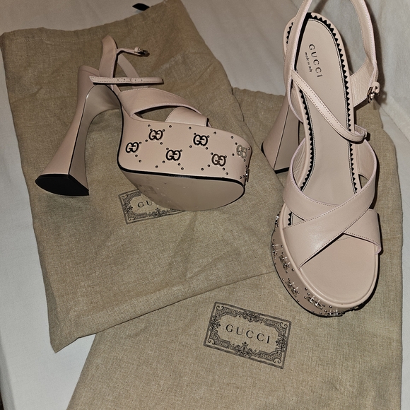 Gucci Blush Pink Platform Heels - Picture 1 of 4